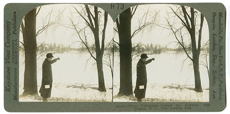 Keystone View Company, Where Washington Crossed the Delaware, near Trenton, N.J., View Looking East, ca. 1927.